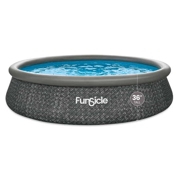 Funsicle Quickset 14’ x 36” Round Inflatable Top Ring Above Ground Swimming Pool Set