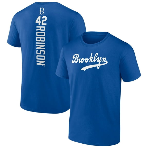 Men's Jackie Robinson Royal Brooklyn Dodgers Cooperstown Collection Playmaker Name & Number T-Shirt
