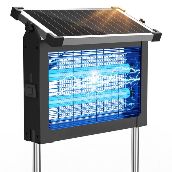 Reppiss Solar Bug Zapper Outdoor, 1 Acre Mosquito & Fly Killer Lamp, Waterproof Insect Control for Garden, Patio