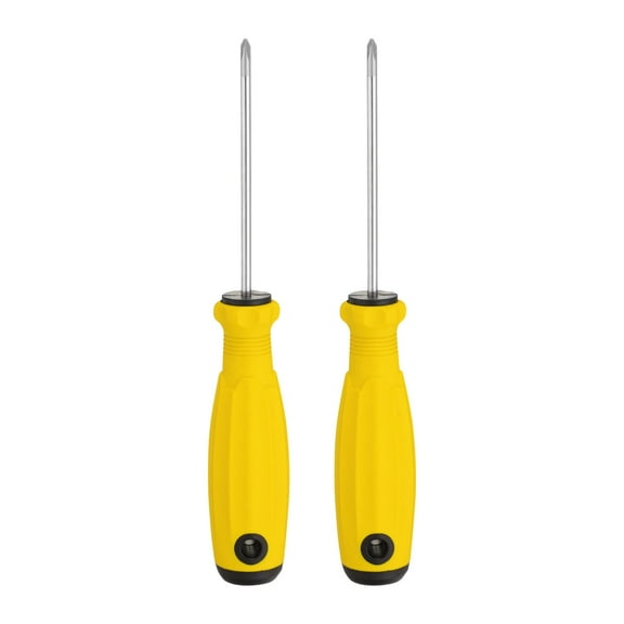 Uxcell 2pcs PH2 Phillips Screwdriver #2 6.3" Magnetic Screwdriver CR-V with Ergonomic Handle for Repairing, Yellow