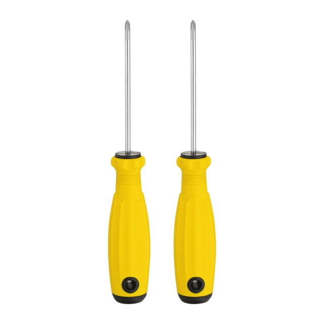 Uxcell 2 piezas destornillador Phillips PH0 #0 6.3" destornillador magnético CR-V con mango ergonómico para reparaciones, amarillo