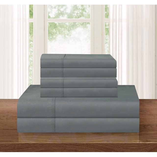1500 Thread Count Egyptian Quality 4 pc Sheet set Deep Pocket Up to 16"" - Wrinkle Resistant - All Size and Colors Queen Gray