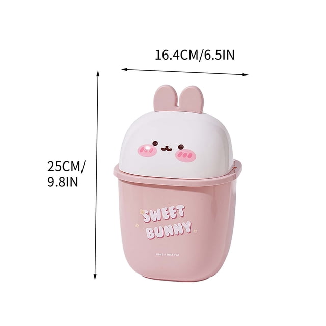 Bathroom Trash Can Mini Trash Can with Lid Cute Tabletop Flip Small Trash Can 0.35 Gallon Tabletop Trash Can Suitable for Bathroom Kitchen Office Dressing Table Trash Kitchen Trash Can