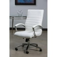 thumbnail image 2 of Pemberly Row Executive Mid-Back Chair in White Faux Leather with Padded Arms, 2 of 7