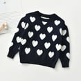 thumbnail image 4 of Kiijoy Toddler Girls Valentine's Day Sweater Hearts Pattern Crewneck Pullover, Sizes 3-4, 4 of 4