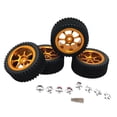 thumbnail image 2 of segolike 4 Pcs Roues et Pneus RC Pièce RC pour Wltoys Voiture RC Crawler 1/14 Accessoires DIY Or, 2 of 9