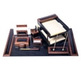 thumbnail image 1 of Dacasso Walnut And Black Leather Desk Set 10-Piece 34"" X 20"", 1 of 5