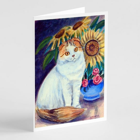 Cat Greeting Cards and Envelopes Pack of 8