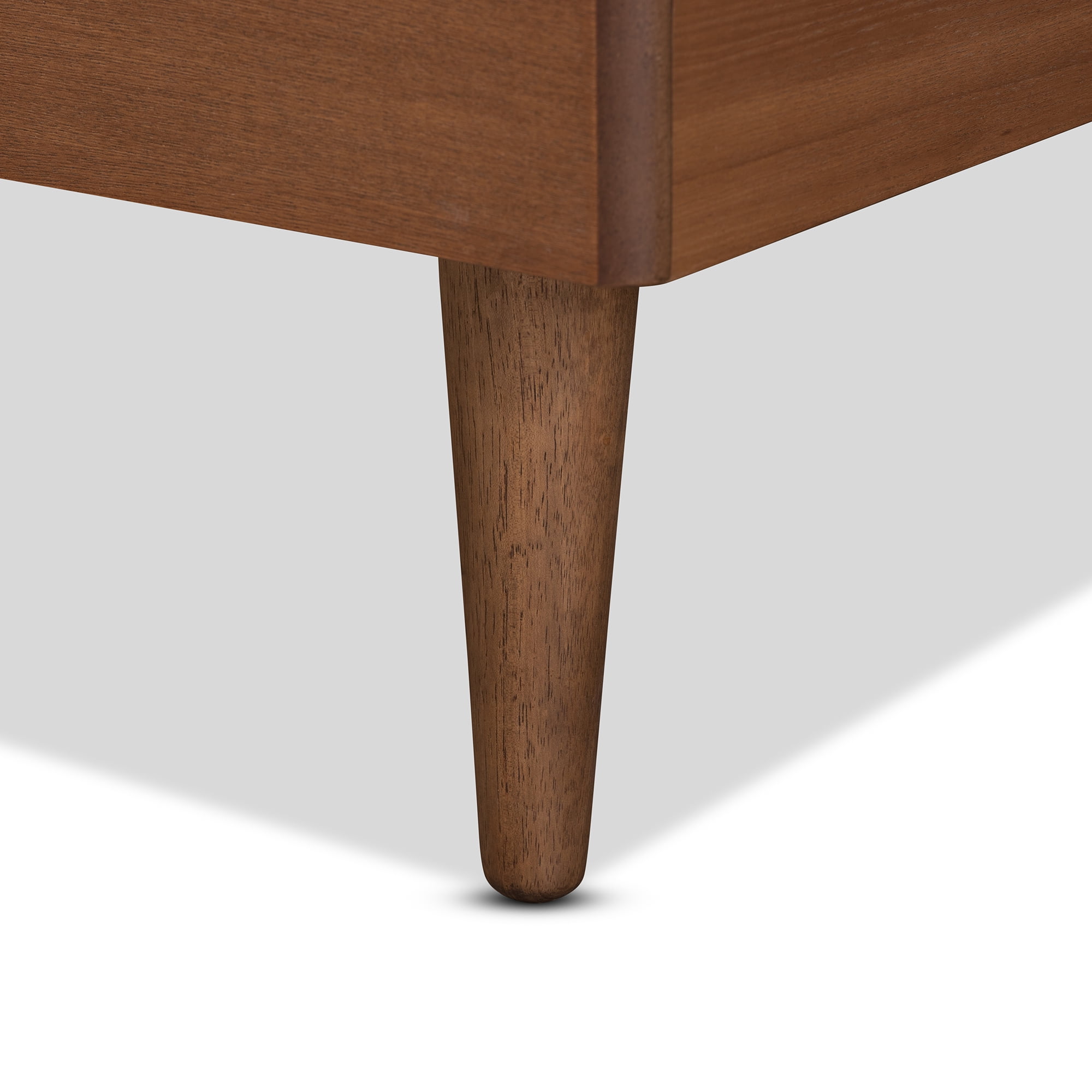 Baxton Studio Ryo Mid-Century Engineered Wood Platform Bed, Twin, Walnut Brown