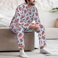 thumbnail image 7 of Balery Strawberries Pattern Pajama Sets for Men Long Sleeve 2 Piece Sleepwear Loungewear Sets Soft PJ's with Pockets Long Sleeve Comfy Pj Sets-XX-Large, 7 of 7