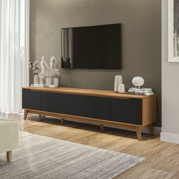 Mueble TV 85" Kappesberg 218cm con 3 Puertas Canela/Negro
