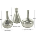 thumbnail image 3 of CosmoLiving by Cosmopolitan 5"W, 8"H Silver Aluminum Metal Vase with Varying Shapes, Set of 3, 3 of 14