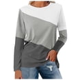 thumbnail image 1 of SNKSDGM Hauts à Manches Longues Grande Taille pour Femmes Blouses Blanches à Manches Longues pour le Travail T-Shirt Décontracté à Col Rond Imprimé Respirant S, 1 of 4