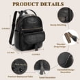 thumbnail image 4 of RAINSMORE Backpack Purse for Women PU Leather Waterproof Fashion Backpack Casual Daypack for Business Travel College,Black, 4 of 7
