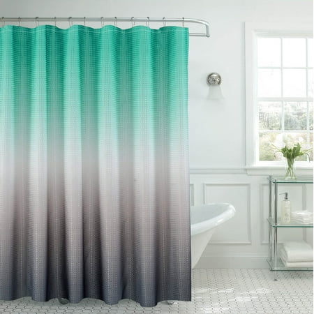 Creative Home Ideas Ombre Textured Shower Curtain with Beaded