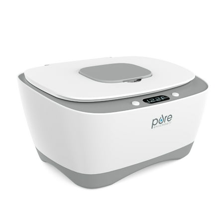 PureBaby Baby Wipe Warmer with Digital Display - Easy-Feed Dispenser with 3 Heat Settings, LCD Display, 80 Wipe Capacity, Naturally Steam Heated