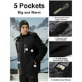 thumbnail image 2 of TACVASEN Men's Winter Ski Jackets Heveyweight Waterproof Fleece Mountain Jacket Windproof Warm Coat with Hooded Snowboard Insulated Jacket Parka Raincoat with Multi-Pockets for Hiking Walking Skiing, 2 of 7