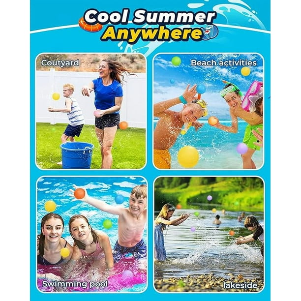 Globos De Agua Reutilizables Para Piscina Y Playa 12 Pcs Globos De Agua Reutilizables Para Piscina Y Playa 12 Pcs