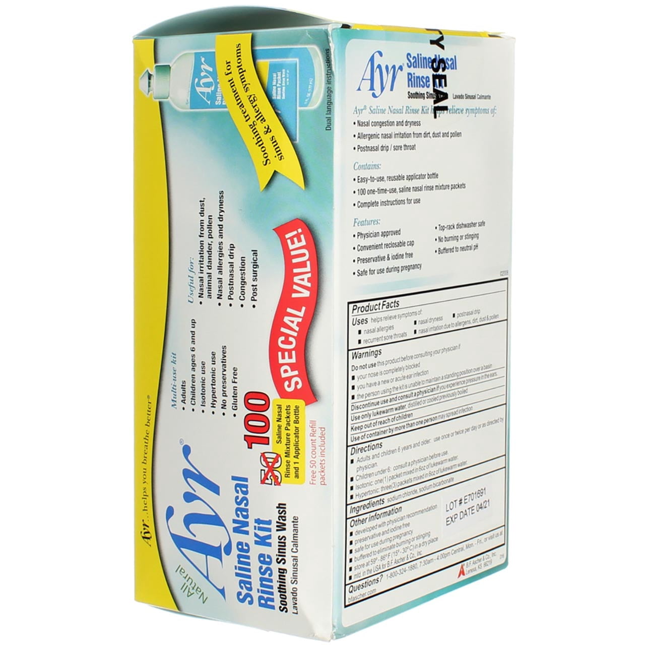 Ayr Nasal Rinse Kit 9.8 oz (6 pack) (Bundle)