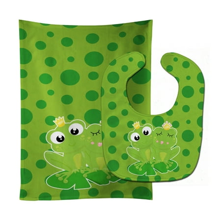 - Frog Prince and Princess Baby Bib & Burp Cloth