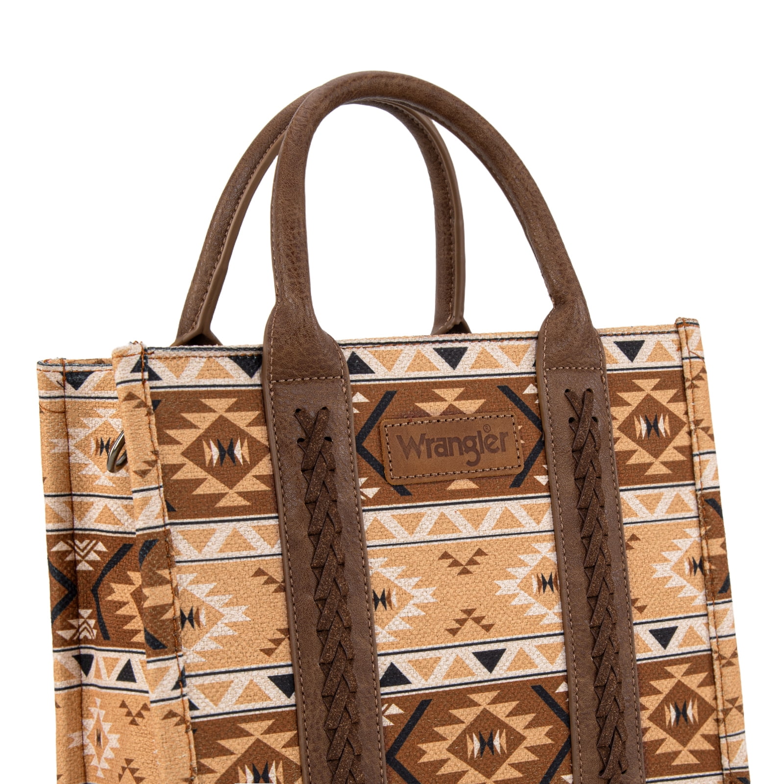 Wrangler Aztec Tote Bag for Women Boho Shoulder Purses and Handbags, Aztec Coffee