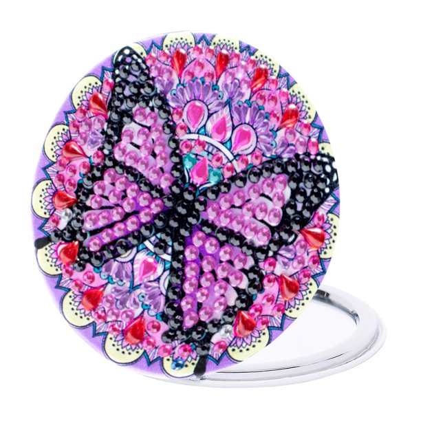 Bricolaje diamante pintura maquillaje espejo arte artesanía conjunto doble cara para adultos y niños