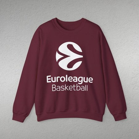 Euroleague Basketball Logo sweatshirt, Casual Basketball Tee,Black-White European Basketball Shirt.