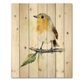 thumbnail image 3 of Designart 'Little Robin Bird Sitting On A Branch' Traditional Print on Natural Pine Wood, 3 of 5