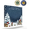 thumbnail image 2 of Christmas Wall Art - Merry Christmas Canvas Funny Leaping Prints,Framed Merry Christmas Wall Decorations Ready to Hang,Wall Decor for Bedroom Bathroom Kitchen,Christmas Gift,Home Decor,16"x16", 2 of 6