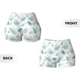 thumbnail image 5 of Vsdgher Leaf Print Green print Workout Shorts for Women Seamless Soft Smooth Gym Yoga Scrunch Active Exercise Fitness Shorts, 5 of 8
