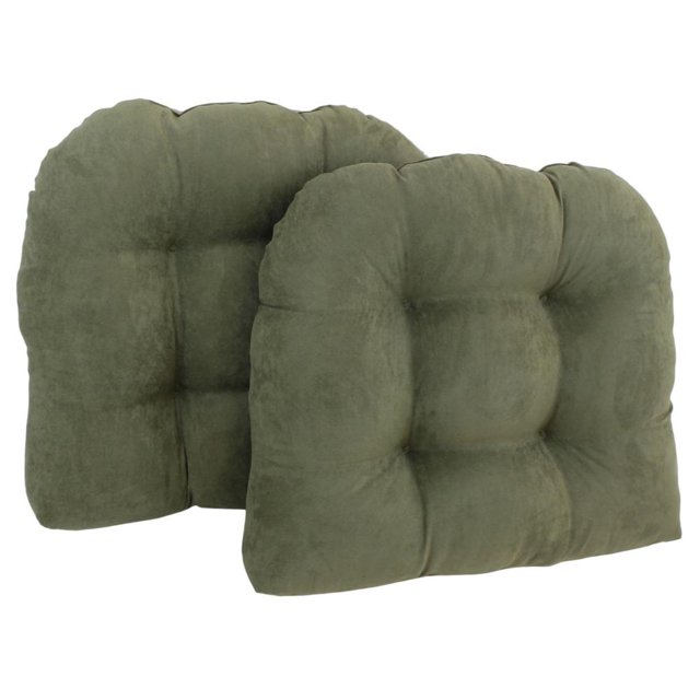 Coussin de Chaise de Salle à Manger Capitonné en Microsuède en Forme de U de 19 Po (Ensemble de 2)