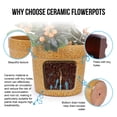 thumbnail image 2 of CQSXDA 3-Pack Antique Yellow Ceramic Planters, 15" 12" 9" Modern Indoor Outdoor Flower Pot w/Drainage, 2 of 12