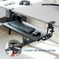 thumbnail image 3 of VIVO Black Clamp-on Under Desk Keyboard Tray with Swinging Height Adjustment, 3 of 8