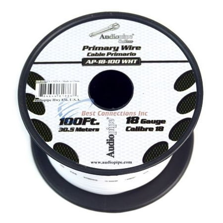 Ga 25mcx Remote - Audiopipe White 18 GA Gauge 100 Feet Primary Cable Power Remote Wire Auto Home
