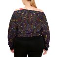 thumbnail image 4 of KIHOUT Subtle Star-Print Off-Shoulder Hoodie - Low-Key Sparkle for Family Gatherings & Weekend Coffee Runs; Soft Fabric Fits Daily Comfort (S-XXL), 4 of 7