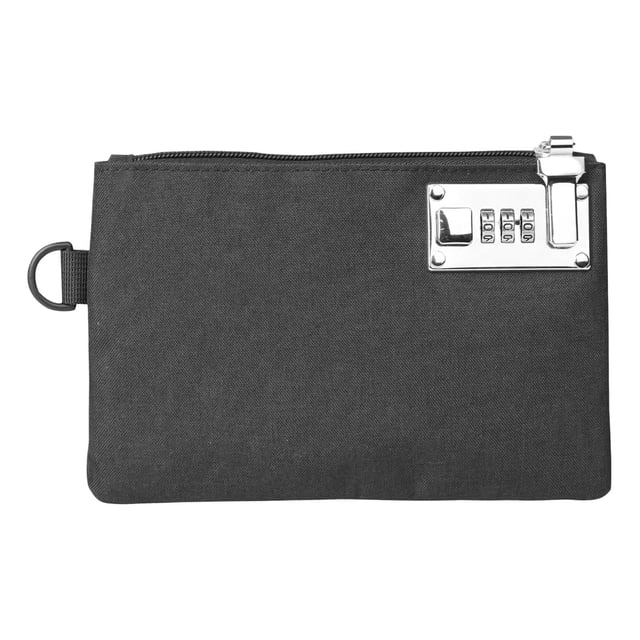 pdqouc 5x8 Inch Secure Storage Pouch with Lock, Sturdy Nylon Carrying Bag for Cards, Documents and Valuables, Portable Organizer for Daily and Travel Use