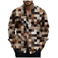 thumbnail image 2 of UVEASISHA 90 Off Clearance Sale Button Down Long Sleeve Shirts for Men Vintage Plaid Printed Beach Shirt Regular Fit Casual Spread Collared Dress Shirts 2025 Summer Hawaiian Shirt Coffee M, 2 of 5
