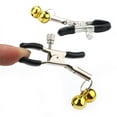 thumbnail image 1 of Pinces à Mamelons Réglables en Acier Inoxydable Non Perçantes pour Femmes/hommes avec Double Cloche Jaune, 1 of 5