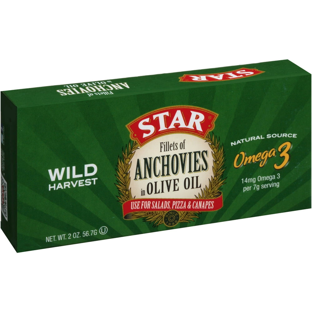 Star Fillets of Anchovies in Olive Oil, 2 oz