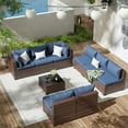 thumbnail image 5 of ELPOSUN Patio Furniture Set, Outdoor Patio Furniture Wicker Furniture Couch Set, 9 Pieces Outdoor Sectional Sofa, Patio Furniture Set, Outdoor Patio Set for Porch Furniture (Navy Blue), 5 of 7