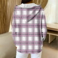thumbnail image 6 of Atogsazn Womens Zip Up Hoodies Casual Plaid Long Sleeve Hooded Sweatshirt Fall Winter Jacket Outerwear Coat Clothes Tops 03-Pink XL Fashion, 6 of 8