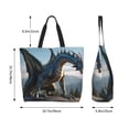 thumbnail image 4 of Disketp Wild Blue Cool Dragon Bolsa Tote Estampada para Mujer, Bolso de Hombro y de Mano para Compras y Viajes, 4 of 7