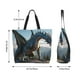 thumbnail image 5 of Balery Wild Blue Cool Dragon Bolsa Tote Estilo Estético con Cremalleras, Bolsa de Hombro, Bolsa de Compras Grande y Plegable, 5 of 8
