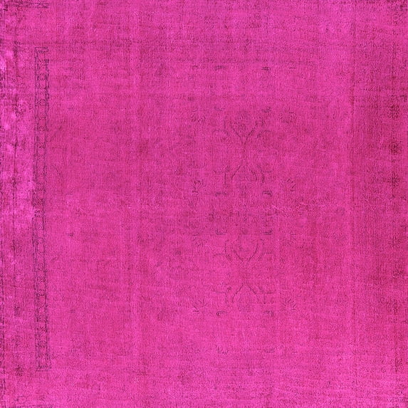 Ahgly Company Indoor Square Oriental Pink Industrial Area Rugs, 3' Square