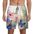 thumbnail image 2 of Goofa Butterfly And Flowers Printed Men's Swim Trunks Board Shorts Quick Dry Mens Swimming Trunks with Compression Liner,Breathable Fit Hawaii Beach Shorts-Medium, 2 of 9