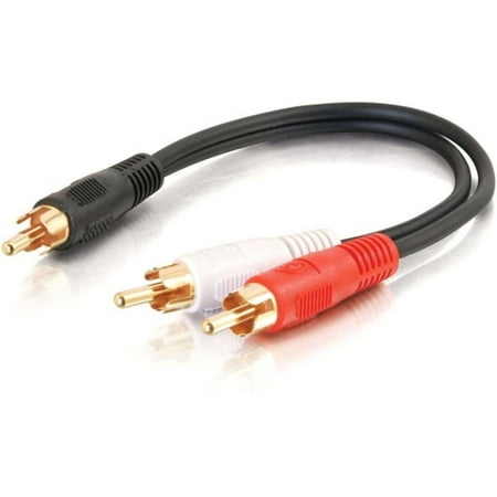 C2G 03161 C2G 6in Value Series One RCA Mono Male to Two RCA Stereo Male Y-Cable - RCA Male - RCA Male -