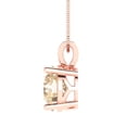 thumbnail image 3 of Clara Pucci 14K Rose Solid Hypoallergenic Gold 3Ct Natural Morganite Round Brilliant Cut Solitaire Designer Necklace Pendant For February, 3 of 7