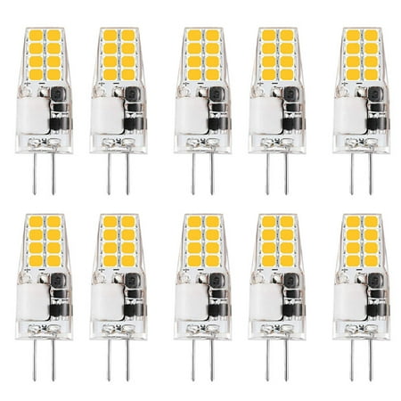 

G4 LED Bulbs 10 Pack 2W LED Light No Flicker Warm White Replace Halogen Lamp AC/DC-12V