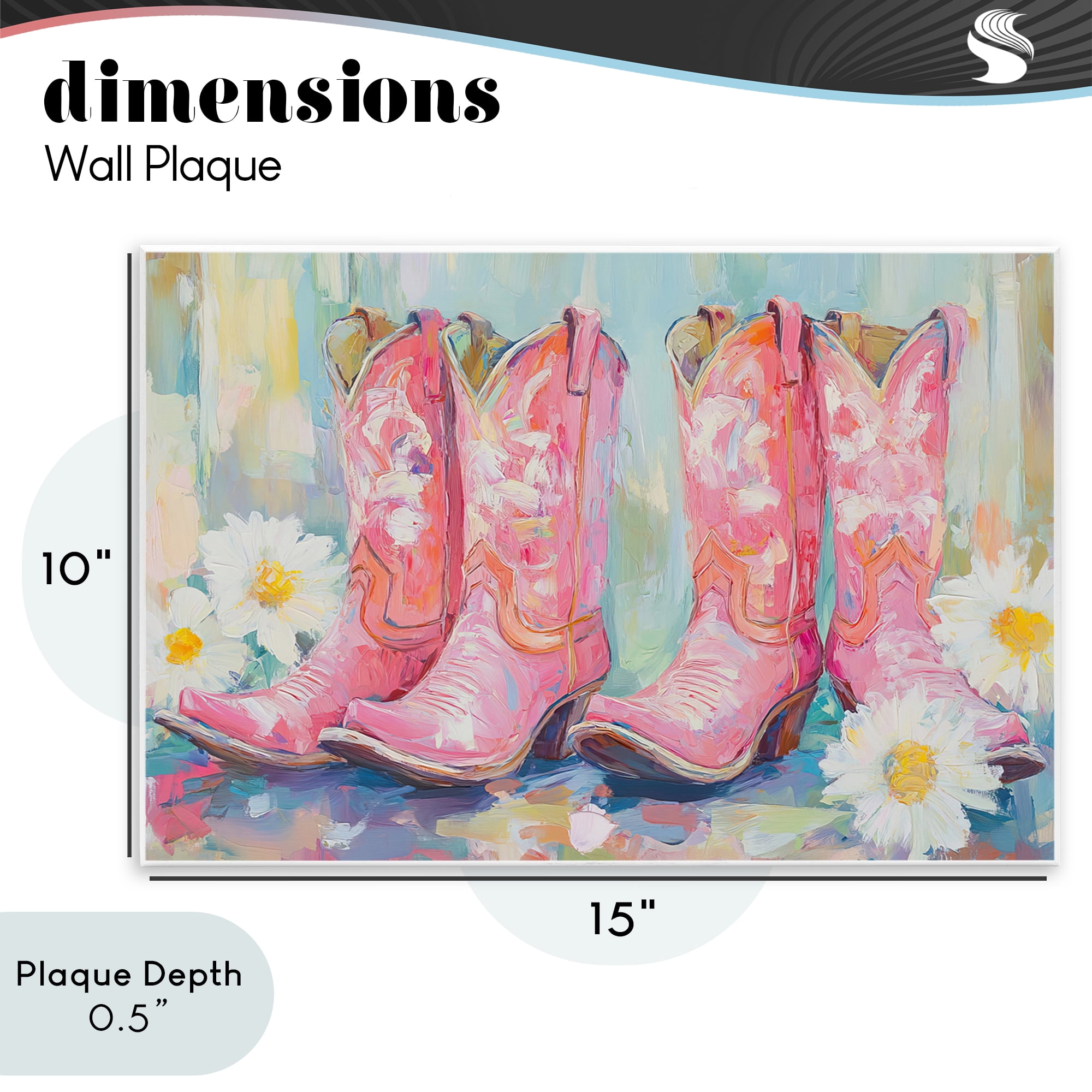 Stupell Industries Pink Cowgirl Boots Pairs Wall Plaque Art, design by Tina LeCour