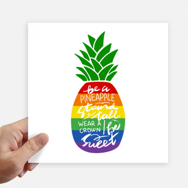 Pineapple Rainbow LGBT Flag Quote Sticker Tags Wall Picture Laptop Decal Self adhesive